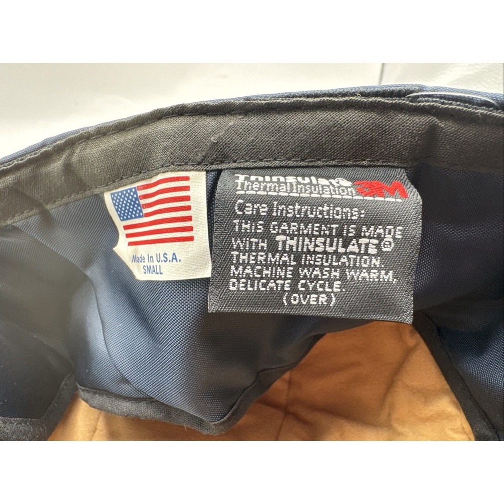 New Vintage Thinsulate 3M Navy Blue Hat Ear Flaps Size S Made In USA! - Picture 7 of 8